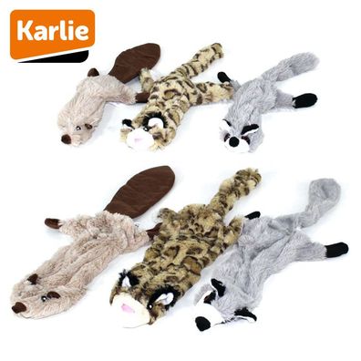 Karlie Plüsch-Hundespielzeug Wild Zoo Biber/ Leopard/ Waschbär Spielzeug Squeaker