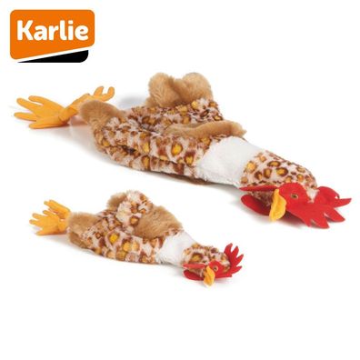 Karlie Plüsch-Hundespielzeug Flatinos Huhn Spielzeug mit Squeaker Kuscheltier