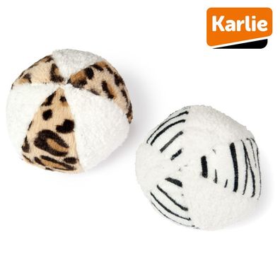 Karlie Plüsch-Hundespielzeug Ball - Spielzeug Kuscheltier Plüschball Quitschie