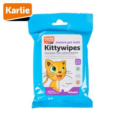 Karlie Petkin Kittywipes - Reinigungstücher für Katzen 15 Stk Pflegetücher Katze
