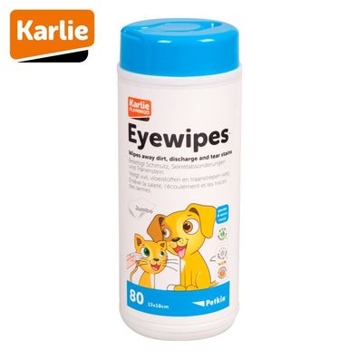 Karlie Petkin Eyewipes - Augen Reinigungstücher & Pflege für Hunde/ Katzen 80 Stk