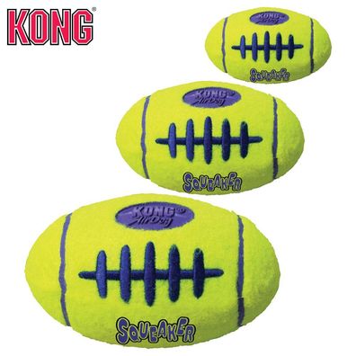 KONG AirDog Squeaker Football - Apportierspielzeug Tennisball Hund - Quietscher