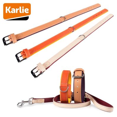 Karlie Leder-Halsband LIWA - Länge 40-65 cm Kamelleder&Nappaleder Hundehalsband