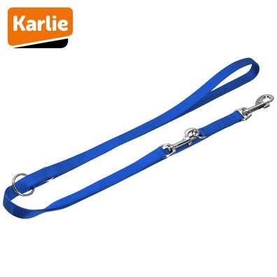 Karlie Führleine ART Sportiv blau - 200 cm lang - 25 mm breit - Nylon Hundeleine