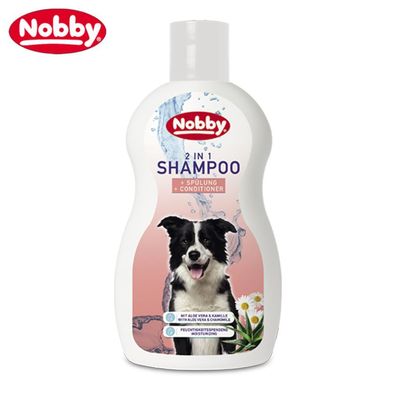 Nobby 2 in 1-Hundeshampoo - 300 ml - Shampoo & Spülung mit Aloe Vera, Kamille