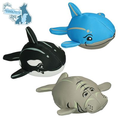 CoolPets Wasserspielzeug Wal Delfin Seelöwe - Apportierspielzeug mit Quietscher