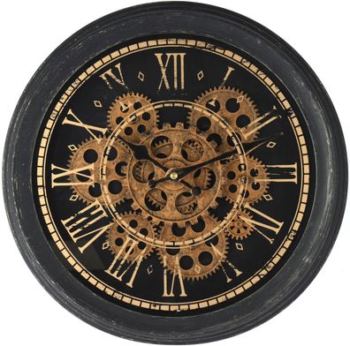 Wanduhr im Loft-Stil, mit sichtbarem Uhrwerk, Ø 37 cm