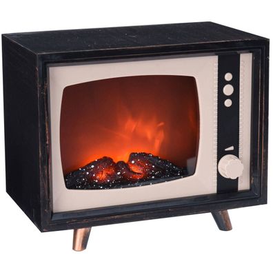 LED-Kamin mit Flammeneffekt, in Form von einem Fernseher