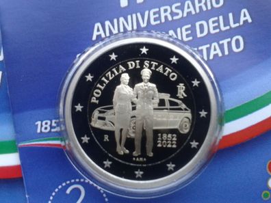 2 euro 2022 PP Italien 170. Jahrestag Gründung der Nationalpolizei 2 euro PP 2022