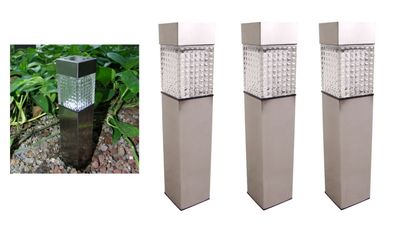 3x Solar Gartenwegeleuchte 27,7cm LED Gartenlampe Solarleuchte Außenleuchte Deko