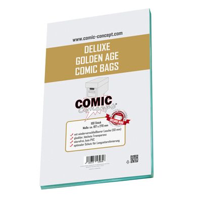 Comic Concept Deluxe Golden Age Comic Bags (197 x 270 mm) mit Lasche