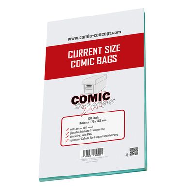 Comic Concept Current Size Bags (175 x 269 mm) mit Lasche