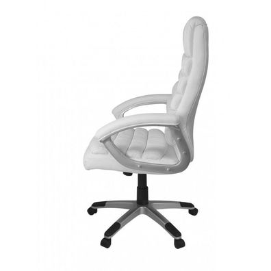 Amstyle Valencia Bürostuhl Kunstleder Weiß ergonomisch mit Kopfstütze | Design Chefse
