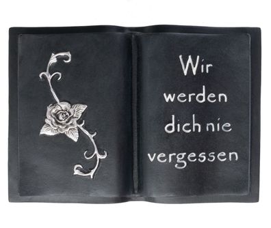 Spruchstein Buch 14,5x10cm Trauerstein Gedenkstein Grabschmuck Grabdekoration