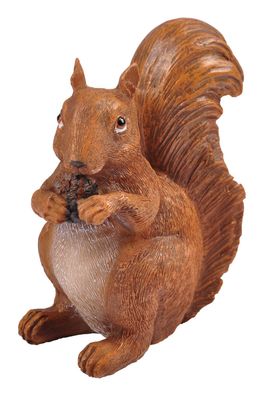 Eichhörnchen mit Zapfen Dekofigur Tierfigur Gartenfigur Gartendeko Herbstdeko