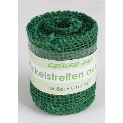 36x 3m Grüner Jan Juteband grün 6cm x 3m Seil Natur Basteln Dekorieren Garten