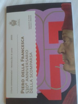 Original 2 euro 2022 San Marino Piero della Francesca im Folder
