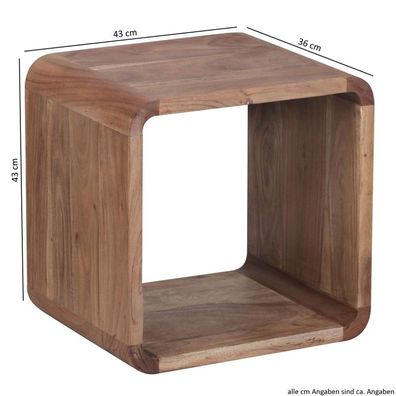 Wohnling 2er Set Satztisch BOHA Massivholz Design Couchtisch Akazie 2 Tische | Würfel