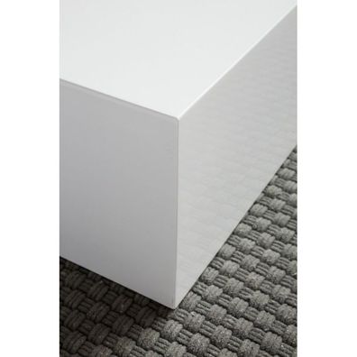 Wohnling Couchtisch 60 x 60 x 30 cm Hochglanz MDF Weiß lackiert | Design Wohnzimmerti