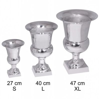 Wohnling Pokal XL WL1.923 Aluminium 47x32 cm Silber Glänzend Design Dekoration Modern