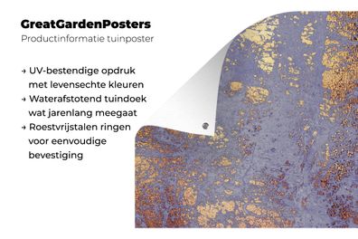 Gartenposter - 40x60 cm - Marmor - Rot - Gold (Gr. 40x60 cm)