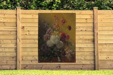 Gartenposter - 120x160 cm - Stillleben mit Blumen - Gemälde von G.J.J Van Os