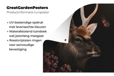 Gartenposter - 100x100 cm - Tiere - Hirsche - Dschungel (Gr. 100x100 cm)