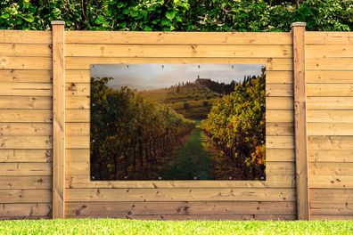 Gartenposter - 180x120 cm - Toskana - Landschaft - Weinberge (Gr. 180x120 cm)