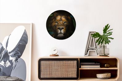 Runde Wandbilder - 30x30 cm - Tiere - Löwe - Wilde Tiere (Gr. 30x30 cm)