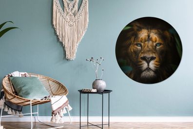 Runde Wandbilder - 90x90 cm - Tiere - Löwe - Wilde Tiere (Gr. 90x90 cm)