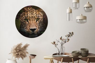Runde Wandbilder - 90x90 cm - Tiere - Panther - Dschungel (Gr. 90x90 cm)