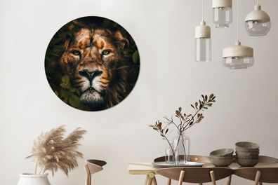 Runde Wandbilder - 90x90 cm - Löwe - Tiere - Dschungel (Gr. 90x90 cm)