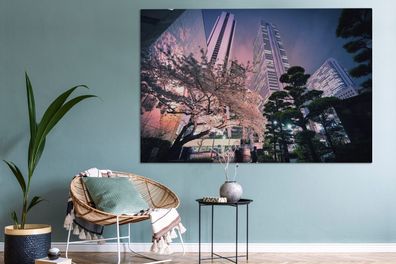 Leinwandbilder - 150x100 cm - Japan - Kirschblüte - Urban (Gr. 150x100 cm)