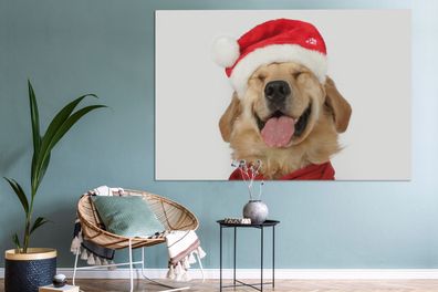 Leinwandbilder - 150x100 cm - Hund - Lustig - Lachen (Gr. 150x100 cm)
