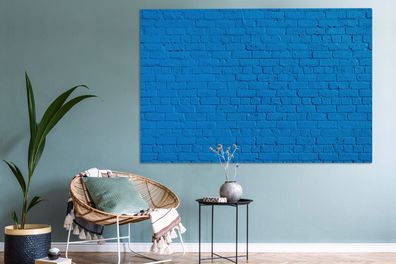 Leinwandbilder - 150x100 cm - Wand - Ziegel - Blau (Gr. 150x100 cm)