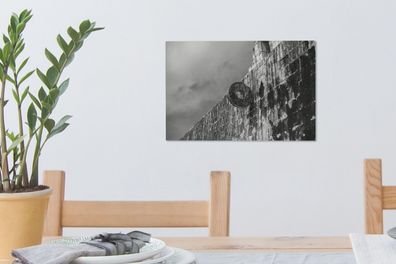 Leinwandbilder - 30x20 cm - Wand - Himmel - Schwarz - Weiß (Gr. 30x20 cm)