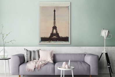 Leinwandbilder - 90x120 cm - Antiker Eiffelturm (Gr. 90x120 cm)
