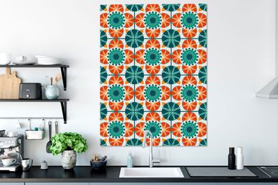 Leinwandbilder - 90x120 cm - Ein symmetrisches Muster des marokkanischen Mosaiks