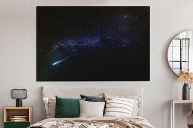 Leinwandbilder - 150x100 cm - Ein Meteor schießt durch die Milchstraße