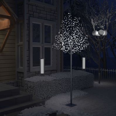 vidaXL Weihnachtsbaum 600 LEDs Kaltweißes Licht Kirschblüten 300 cm