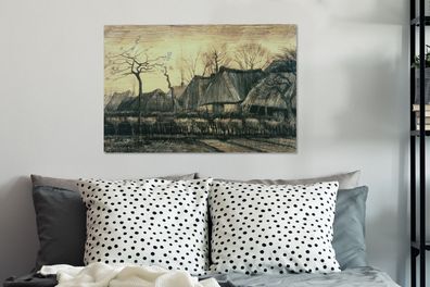 Leinwandbilder - 60x40 cm - Häuser mit Strohdächern - Vincent van Gogh (Gr. 60x40 cm)