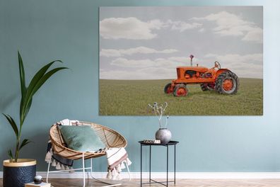 Leinwandbilder - 150x100 cm - Traktor - Räder - Vintage (Gr. 150x100 cm)