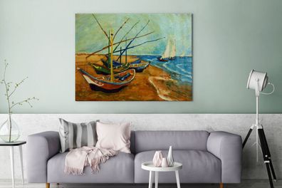 Leinwandbilder - 120x90 cm - Fischerboote am Strand - Vincent van Gogh