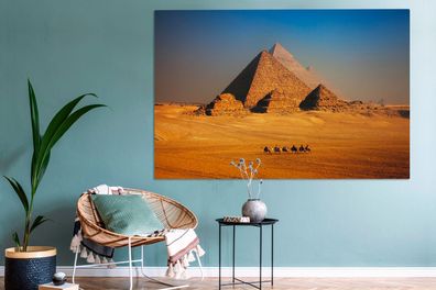 Leinwandbilder - 150x100 cm - Pyramiden in der Wüste (Gr. 150x100 cm)