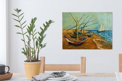 Leinwandbilder - 40x30 cm - Fischerboote am Strand - Vincent van Gogh (Gr. 40x30 cm)