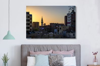 Leinwandbilder - 150x100 cm - Stadt in Ägypten bei Sonnenuntergang (Gr. 150x100 cm)