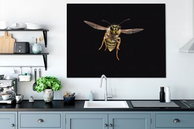 Leinwandbilder - 120x90 cm - Wespe - Insekten - Porträt (Gr. 120x90 cm)