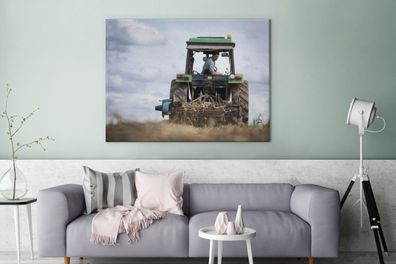 Leinwandbilder - 120x90 cm - Traktor - Kartoffel - Ernte (Gr. 120x90 cm)