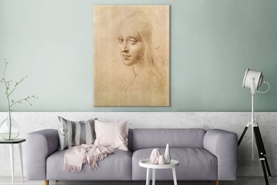 Leinwandbilder - 90x120 cm - Skizze - Leonardo da Vinci (Gr. 90x120 cm)