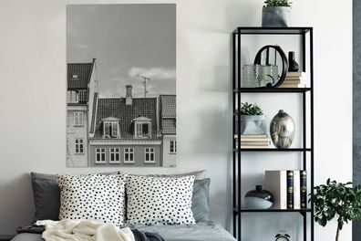 Leinwandbilder - 90x140 cm - Dänemark - Schwarz - Weiß - Kopenhagen (Gr. 90x140 cm)